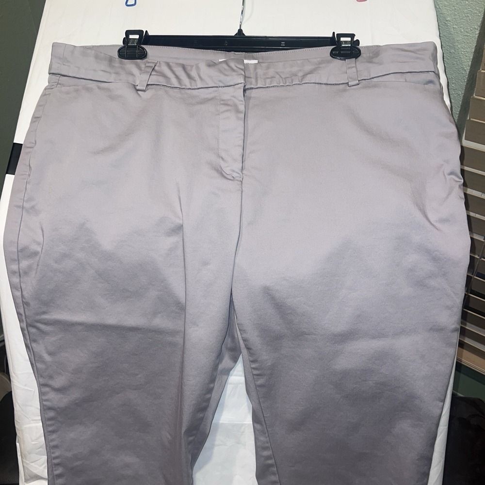 Liz Claiborne Emma Ankle Length Sz 20 W Dress Pants Gray Straight Leg Stretch